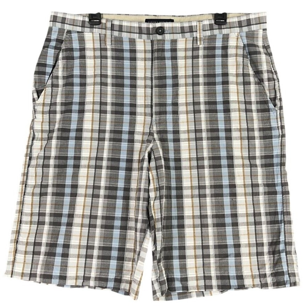Banana Republic Shorts Mens 36 Plaid Bermuda Clubhouse Preppy Casual Golf Cotton